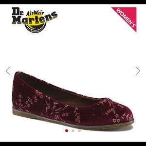 Women Dr. Martens Red Cherry Blossom Ballet Flats